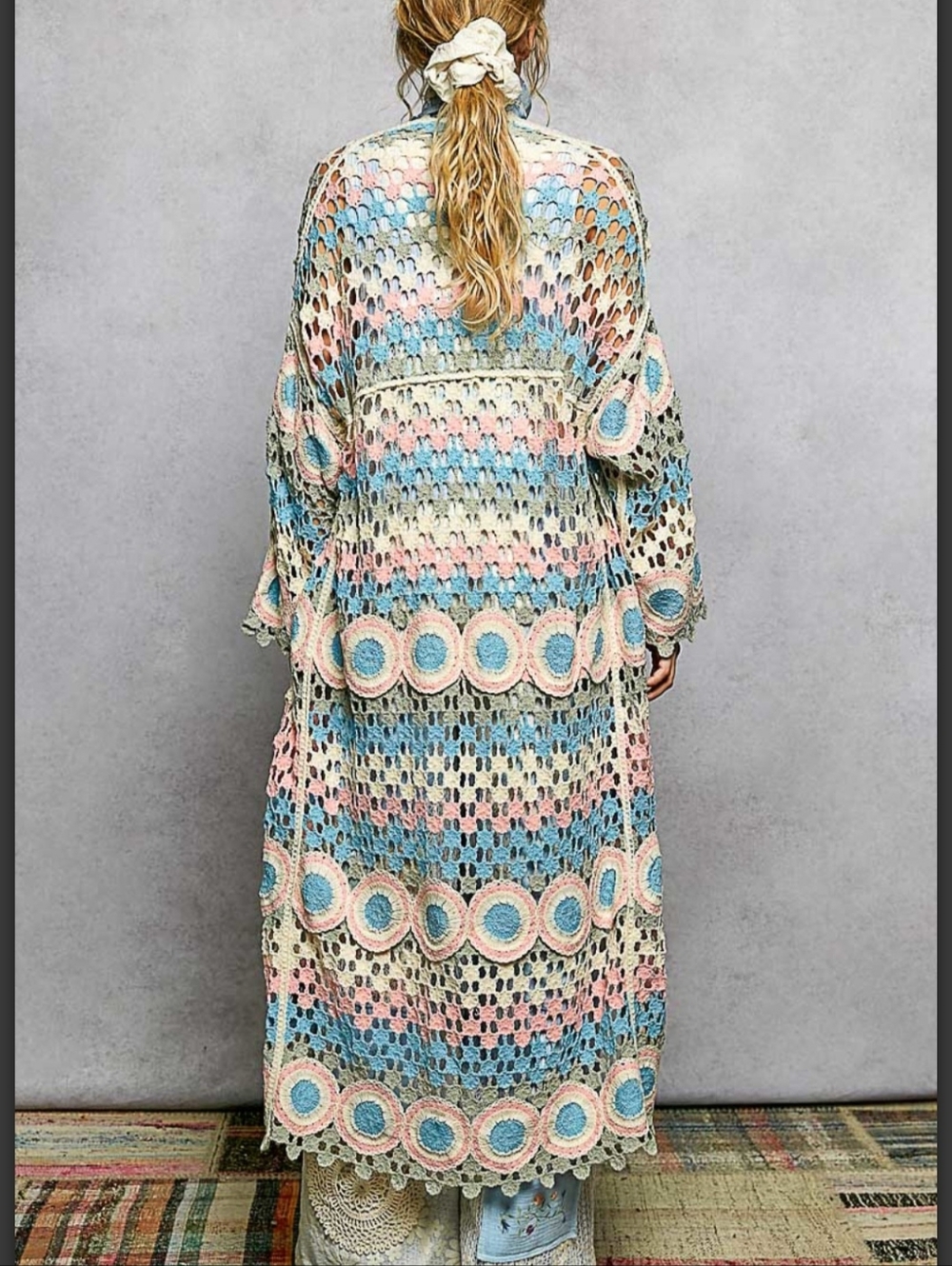 POL Multicolor Crochet Cardigan